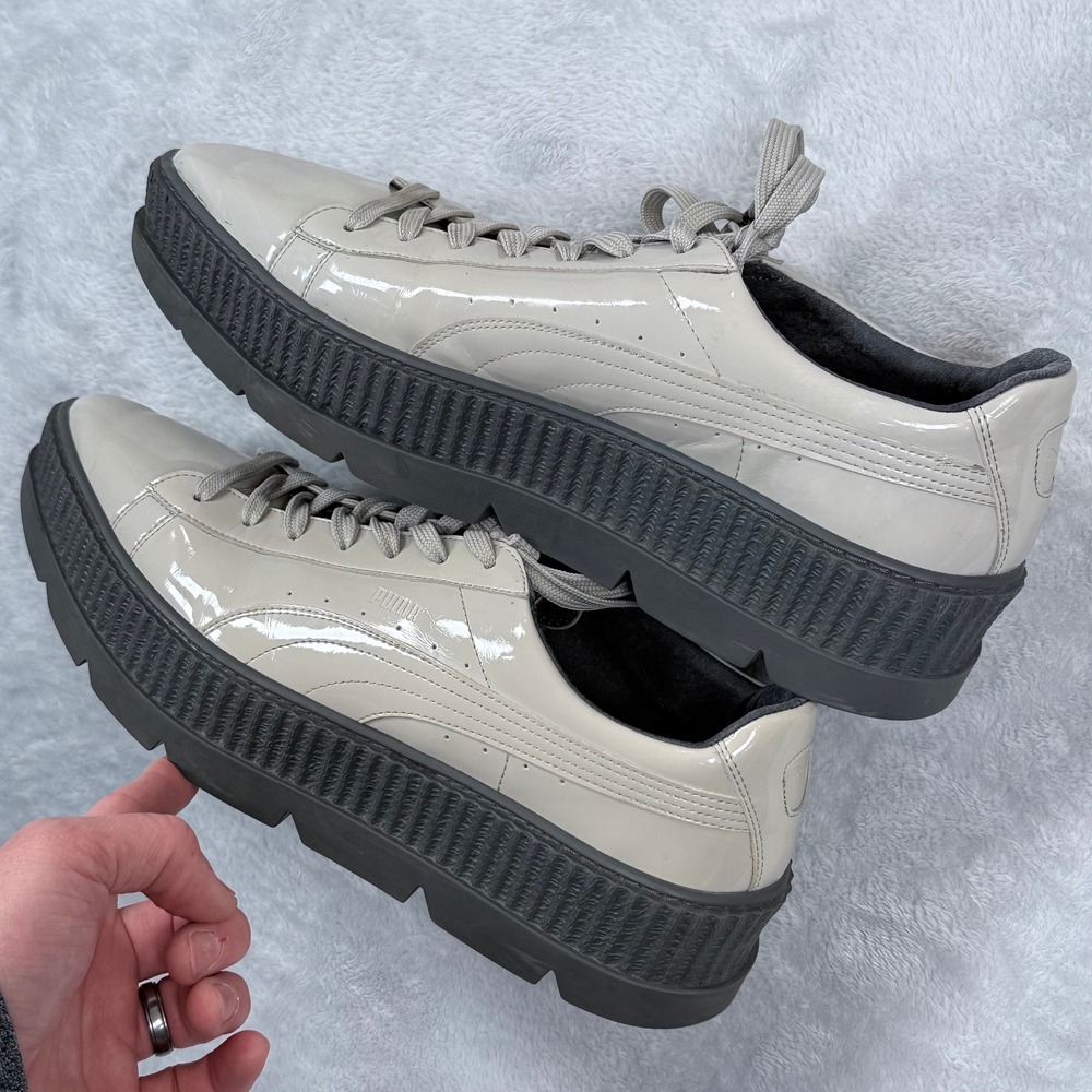 Puma Glossy Beige and Black Platform Sneakers - Picture 9 of 11